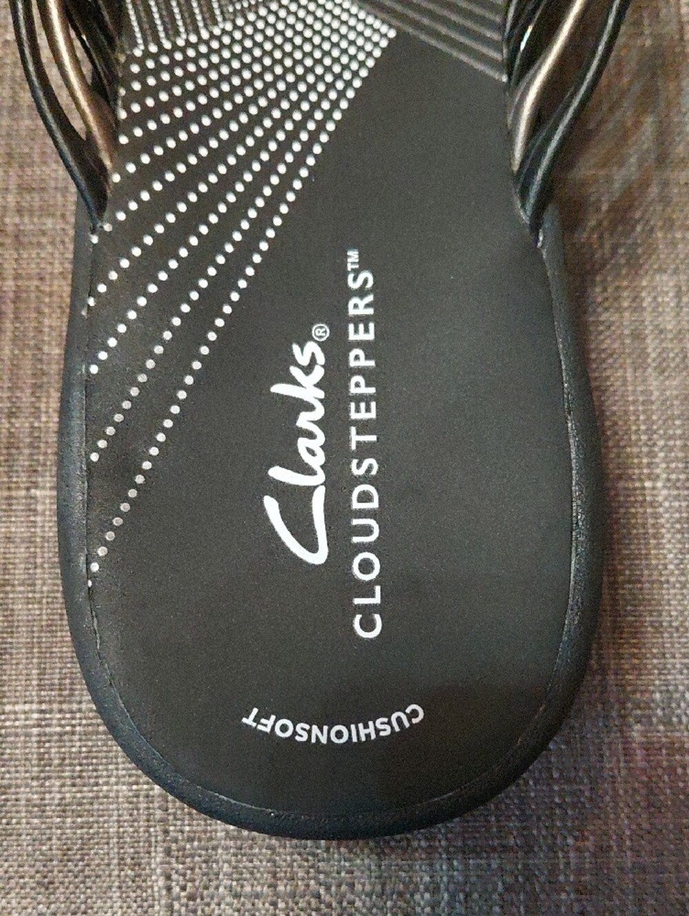 Clarks Women's Black and Bronze Woven-Strap Cloudsteppers Sandals SIZE 9 - Picture 3 of 10